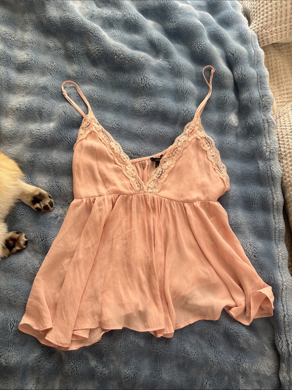 Soft Blush Lace-Trim Camisole